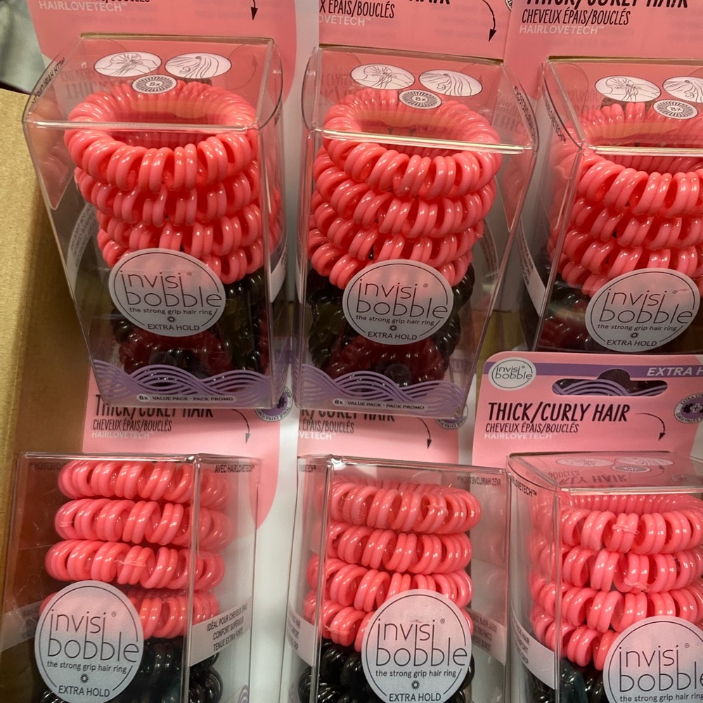 6-Invisibobble Pink Hair Ties/ hair bow/ hair tie/scrunchie